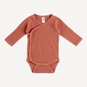 Kate Quinn long sleeve thermal wrap bodysuit in cedar color 0-3 EUC